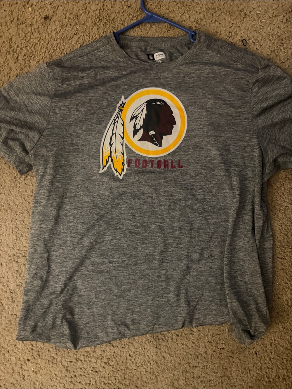 Gray NFL-Inspired Football Logo T-Shirt